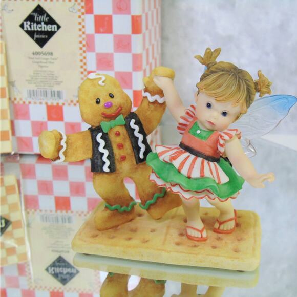 My Little Kitchen Fairies FRED & GINGER BREAD FAIRIE Cookie Angel Fairy Figurine